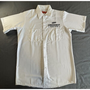 KEEN UNEEKBOT World Tour Red Kap Work Shirt White Mens M Short Sleeve Promo